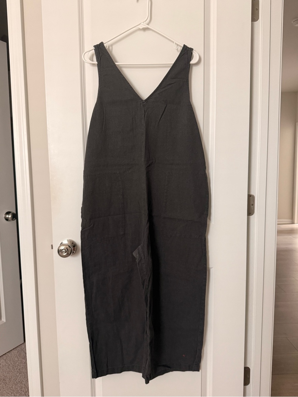 Universal Thread Charcoal Wide-Leg Linen Jumpsuit with V-Neck